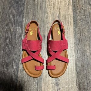 FRANCO SARTO GIA SUEDE SANDALS IN PINK